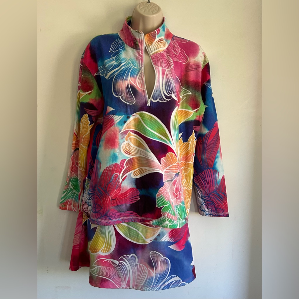 T By Talbots Multicolor Top And Skort Set Euc Szm Golf Pickleball Resort